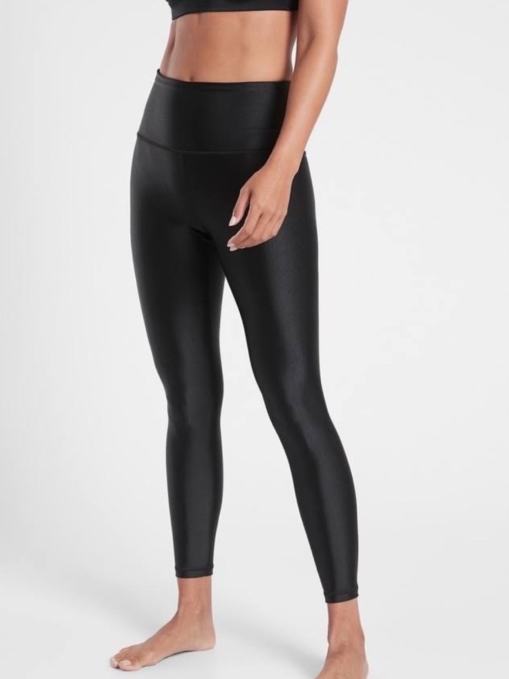 Athleta Elation Shine Tights Black M High Rise Baddie